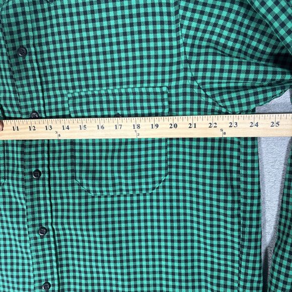 Vintage LL Bean Flannel Shirt Men’s Size L Allagash Green Black Gingham Plaid - Picture 8 of 14